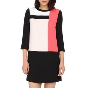 Kate Spade Colorblock Shift Dress: Black White Red